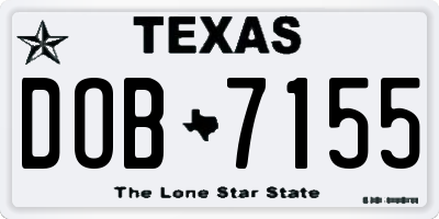 TX license plate DOB7155