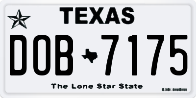 TX license plate DOB7175