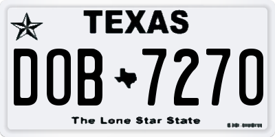 TX license plate DOB7270
