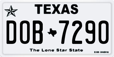 TX license plate DOB7290