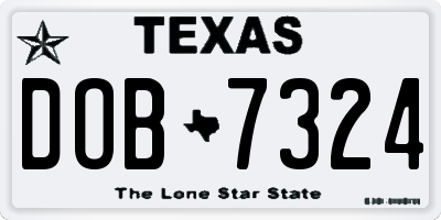 TX license plate DOB7324