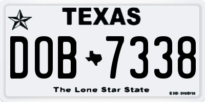 TX license plate DOB7338