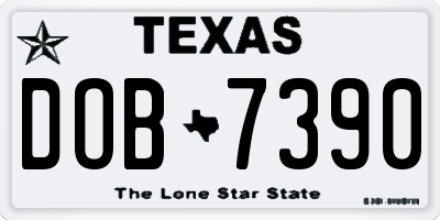TX license plate DOB7390