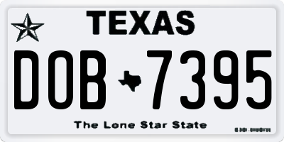 TX license plate DOB7395