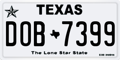 TX license plate DOB7399