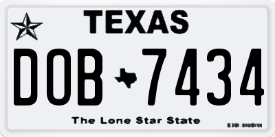 TX license plate DOB7434