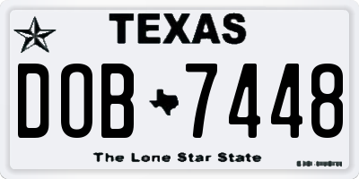 TX license plate DOB7448