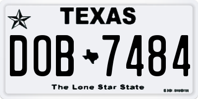 TX license plate DOB7484
