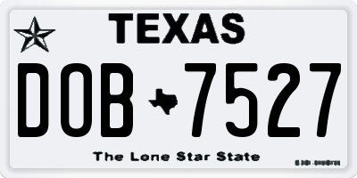 TX license plate DOB7527