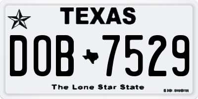 TX license plate DOB7529