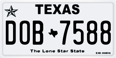 TX license plate DOB7588