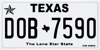 TX license plate DOB7590
