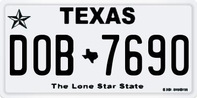 TX license plate DOB7690