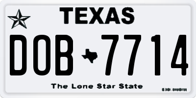 TX license plate DOB7714