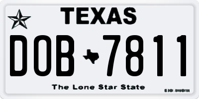 TX license plate DOB7811