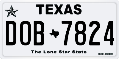 TX license plate DOB7824