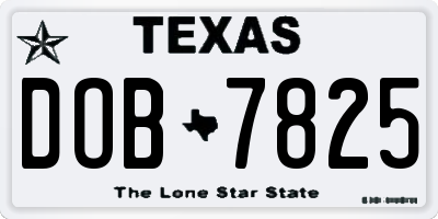 TX license plate DOB7825