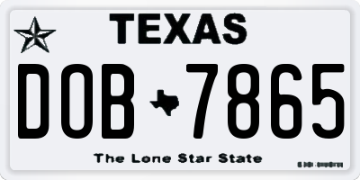 TX license plate DOB7865