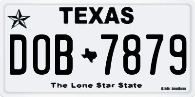 TX license plate DOB7879