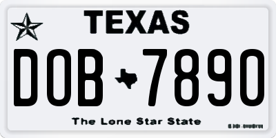 TX license plate DOB7890