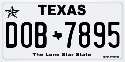 TX license plate DOB7895