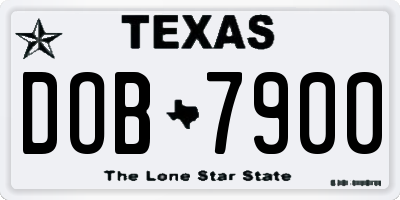 TX license plate DOB7900