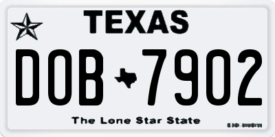 TX license plate DOB7902