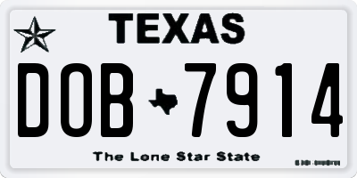 TX license plate DOB7914