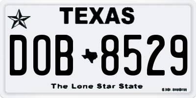 TX license plate DOB8529