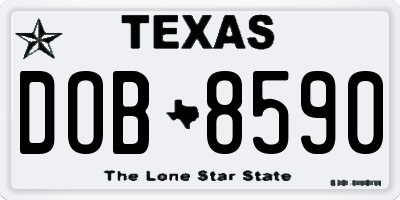 TX license plate DOB8590