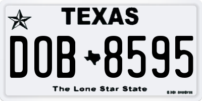TX license plate DOB8595