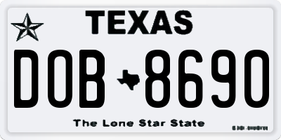 TX license plate DOB8690
