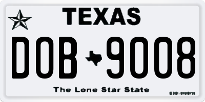 TX license plate DOB9008