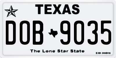 TX license plate DOB9035