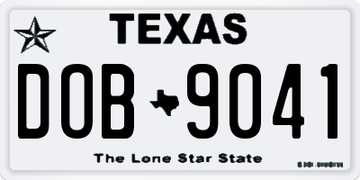 TX license plate DOB9041