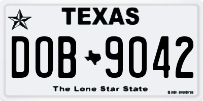 TX license plate DOB9042