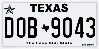 TX license plate DOB9043