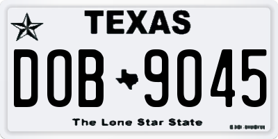 TX license plate DOB9045