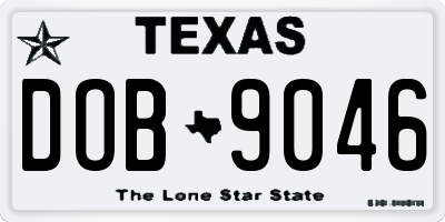 TX license plate DOB9046
