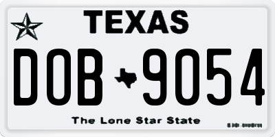 TX license plate DOB9054