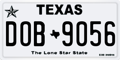 TX license plate DOB9056