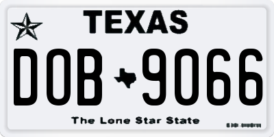 TX license plate DOB9066