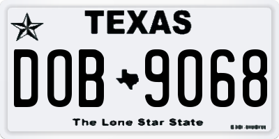 TX license plate DOB9068