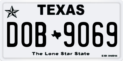 TX license plate DOB9069