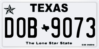 TX license plate DOB9073