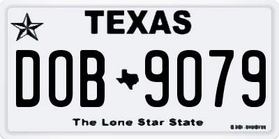 TX license plate DOB9079
