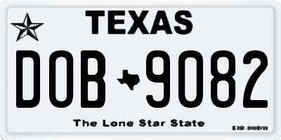 TX license plate DOB9082