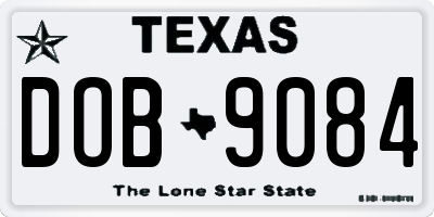 TX license plate DOB9084