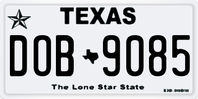 TX license plate DOB9085