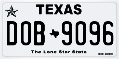 TX license plate DOB9096